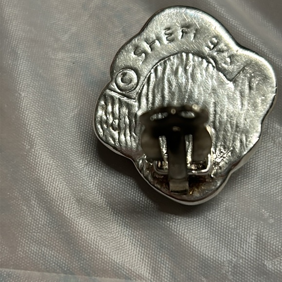 Vintage sterling silver clip earrings - Picture 3 of 5